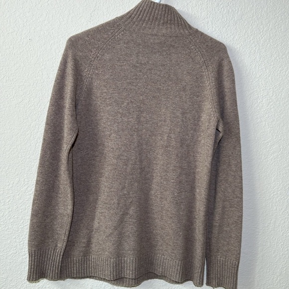 Garnet Hill 100% Cashmere Sweater Zip neck - Picture 4 of 6